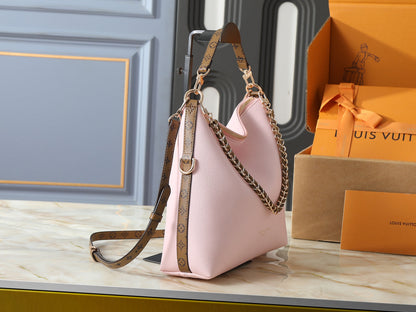 Chain Accent Hobo Shoulder Bag