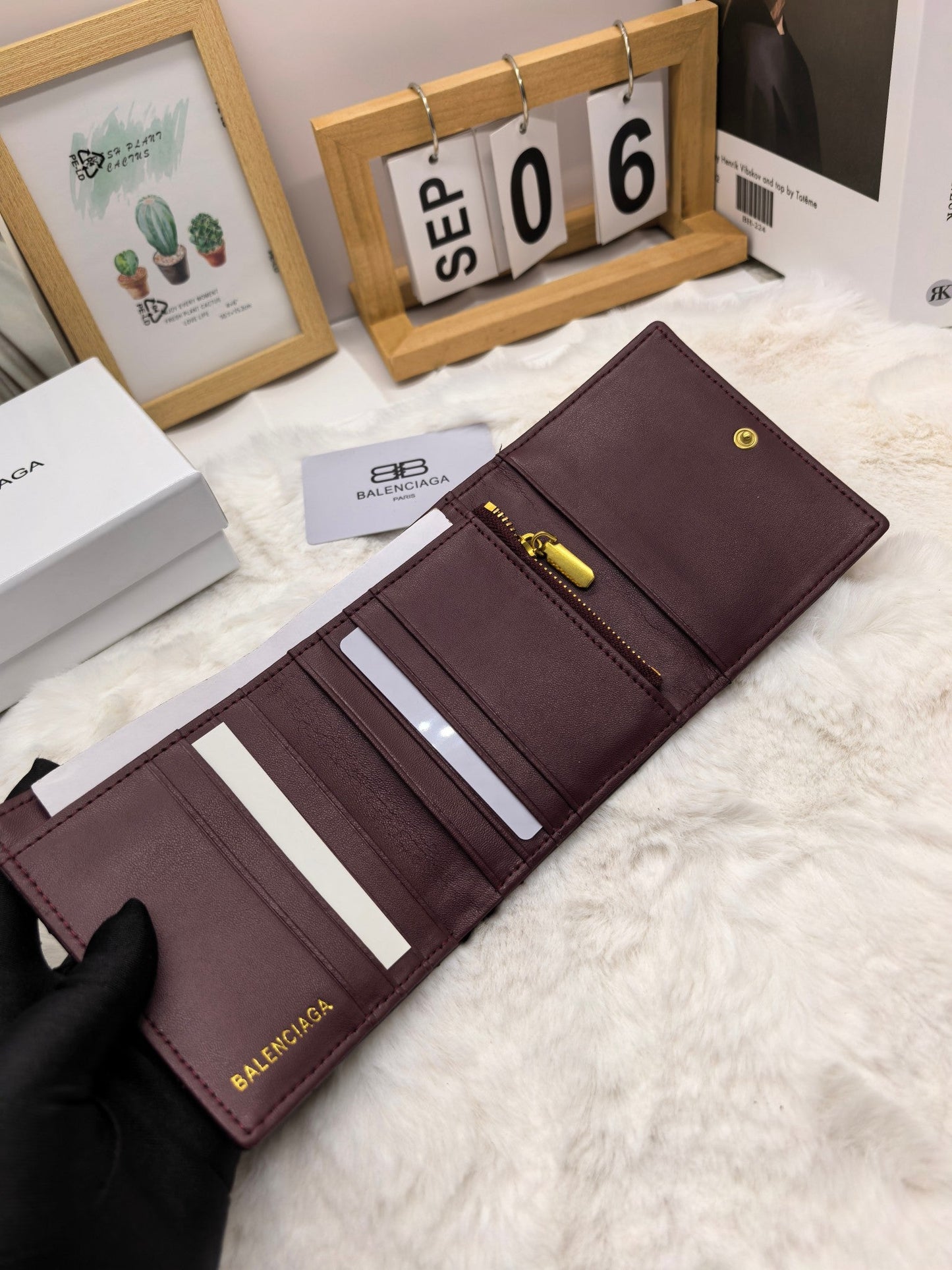 Glossy Short Fold Wallet