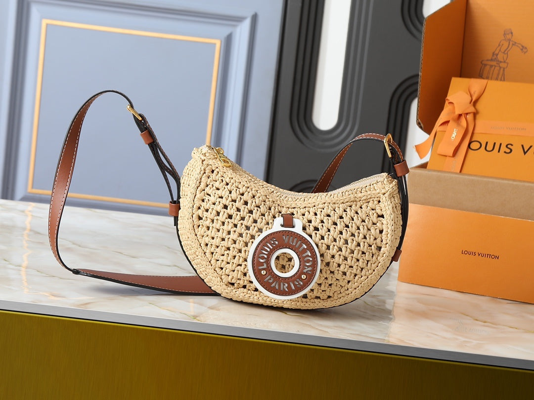Brown Raffia Beach Bag