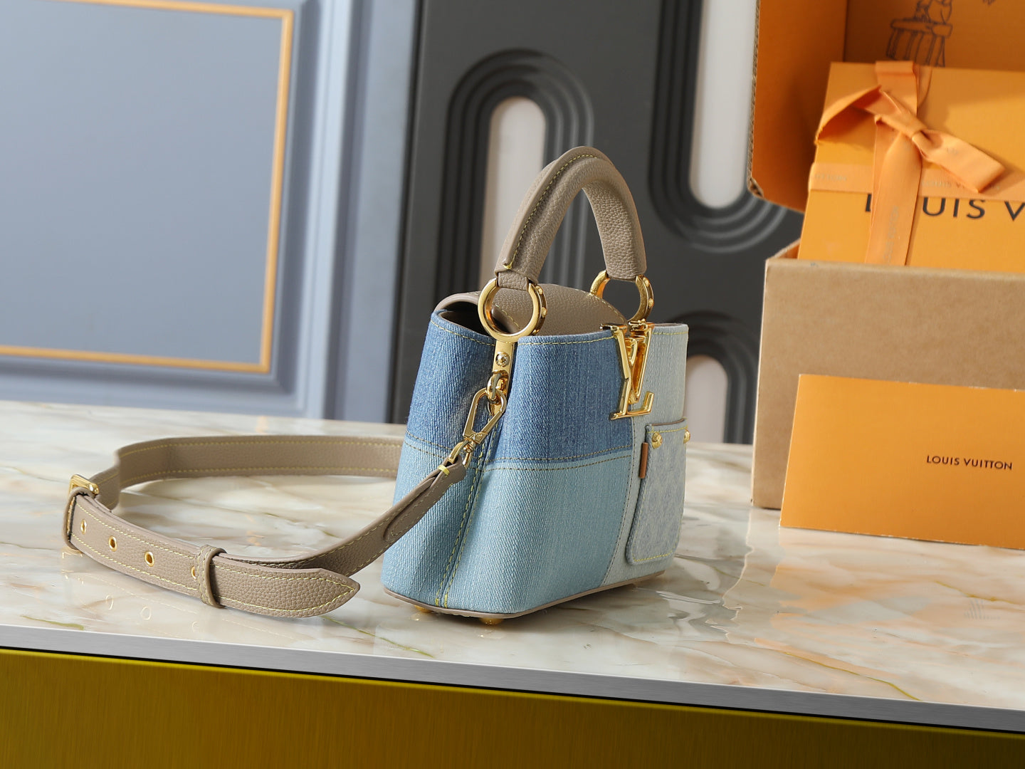 Denim Capucines Handbag