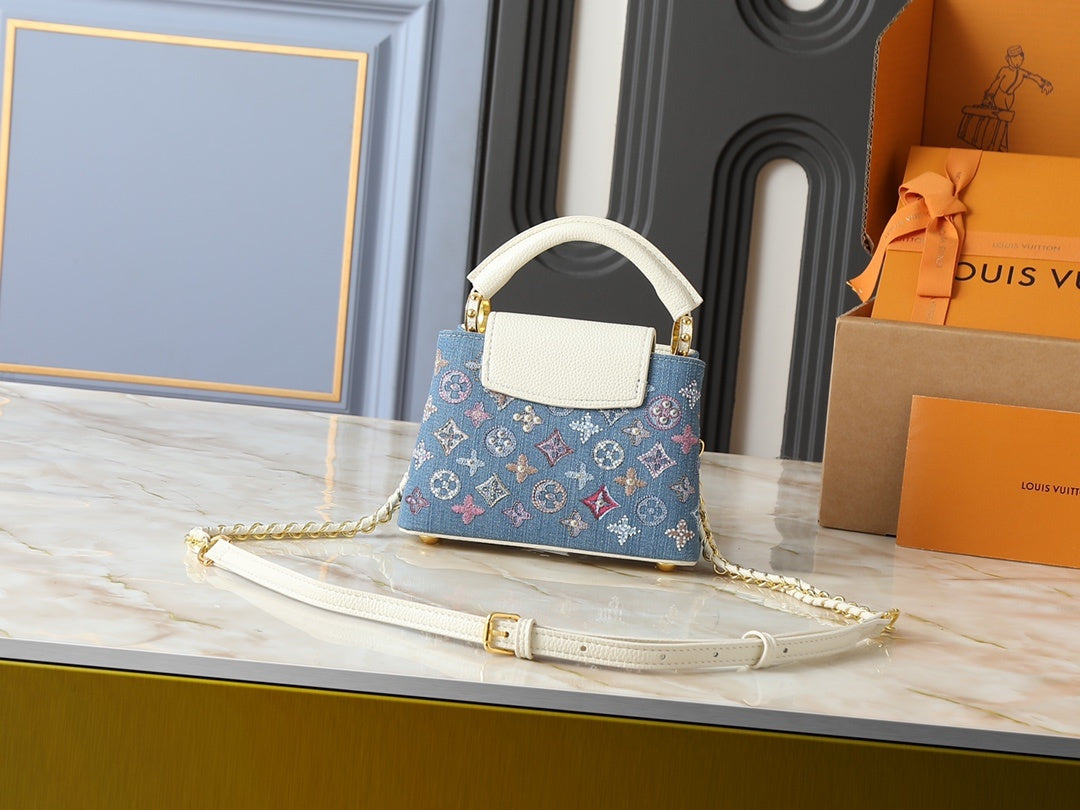Denim Capucines Handbag