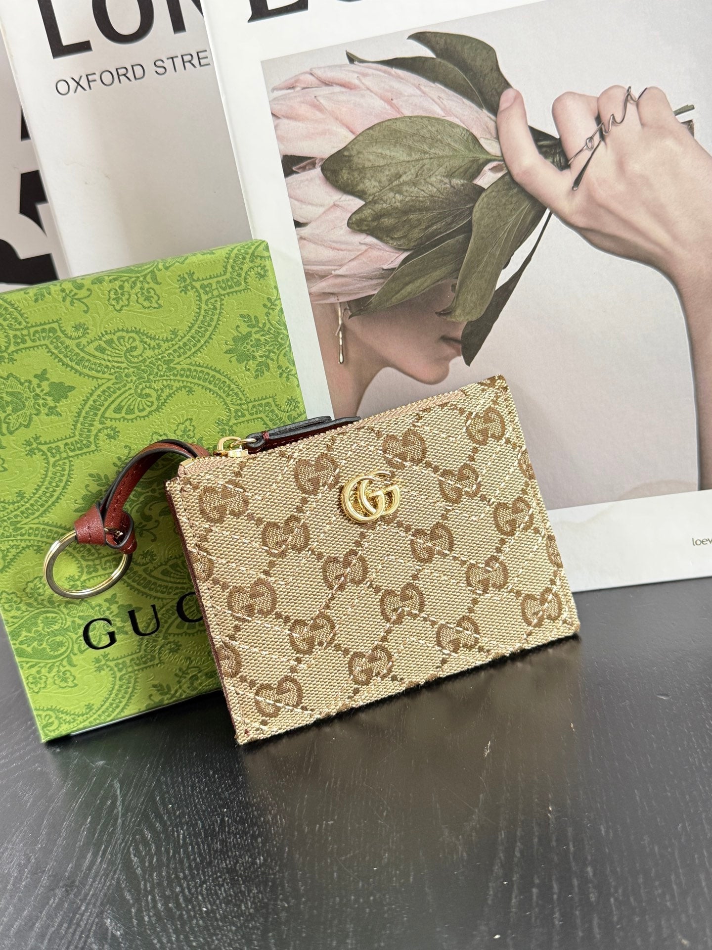 Canvas Monogram Card Holder & Coin Purse