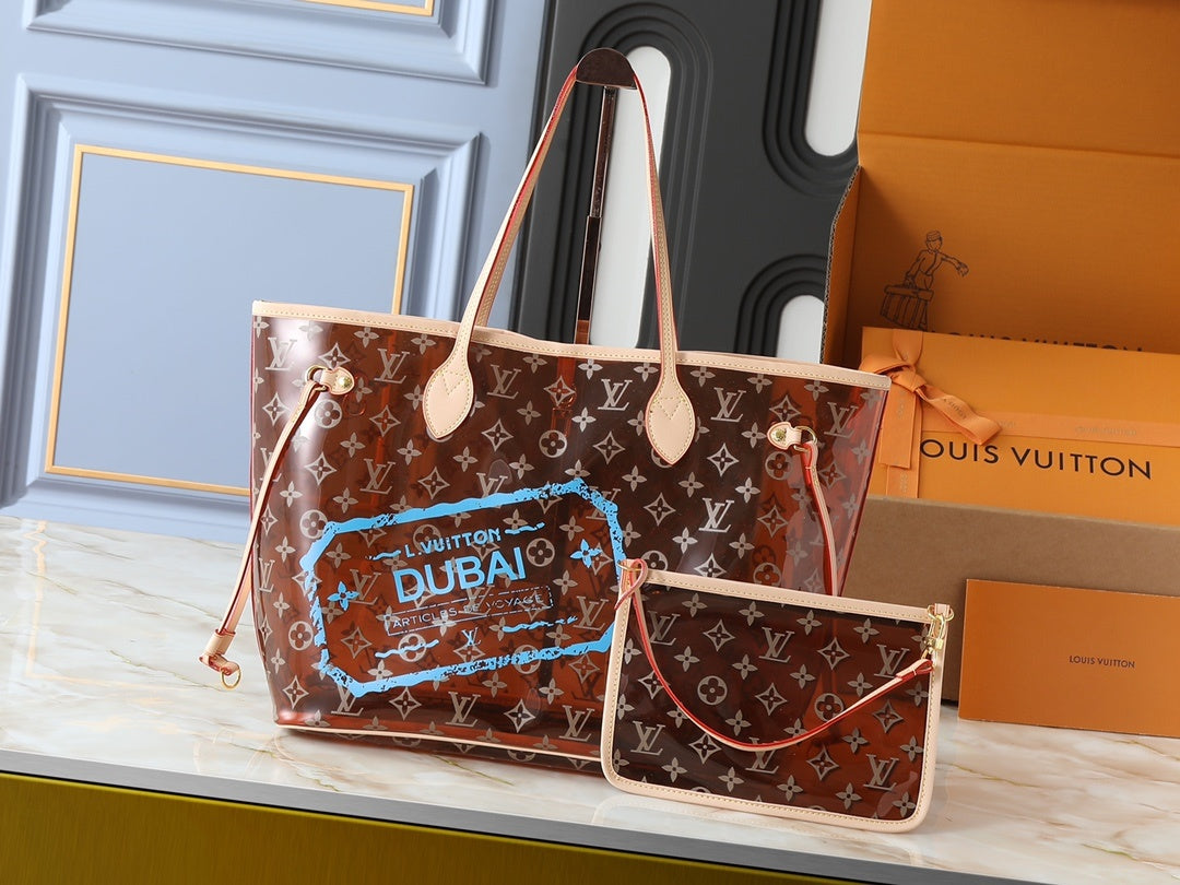 Vinyl Monogram Dubai NeverFull Tote Bag
