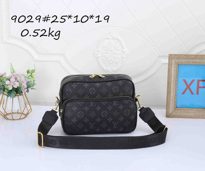 Premium Monogram Double-Zip Crossbody Bag