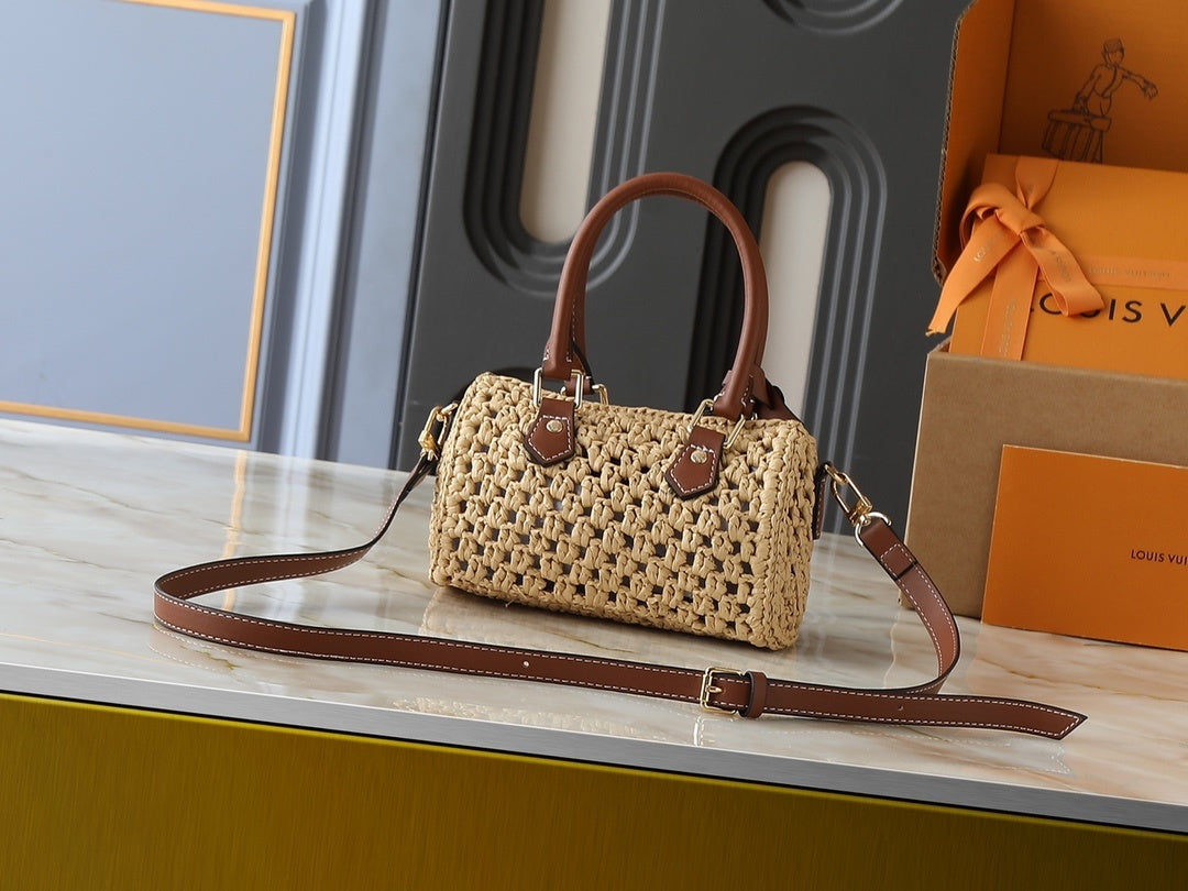 Raffia Nano Natural Tan Handbag