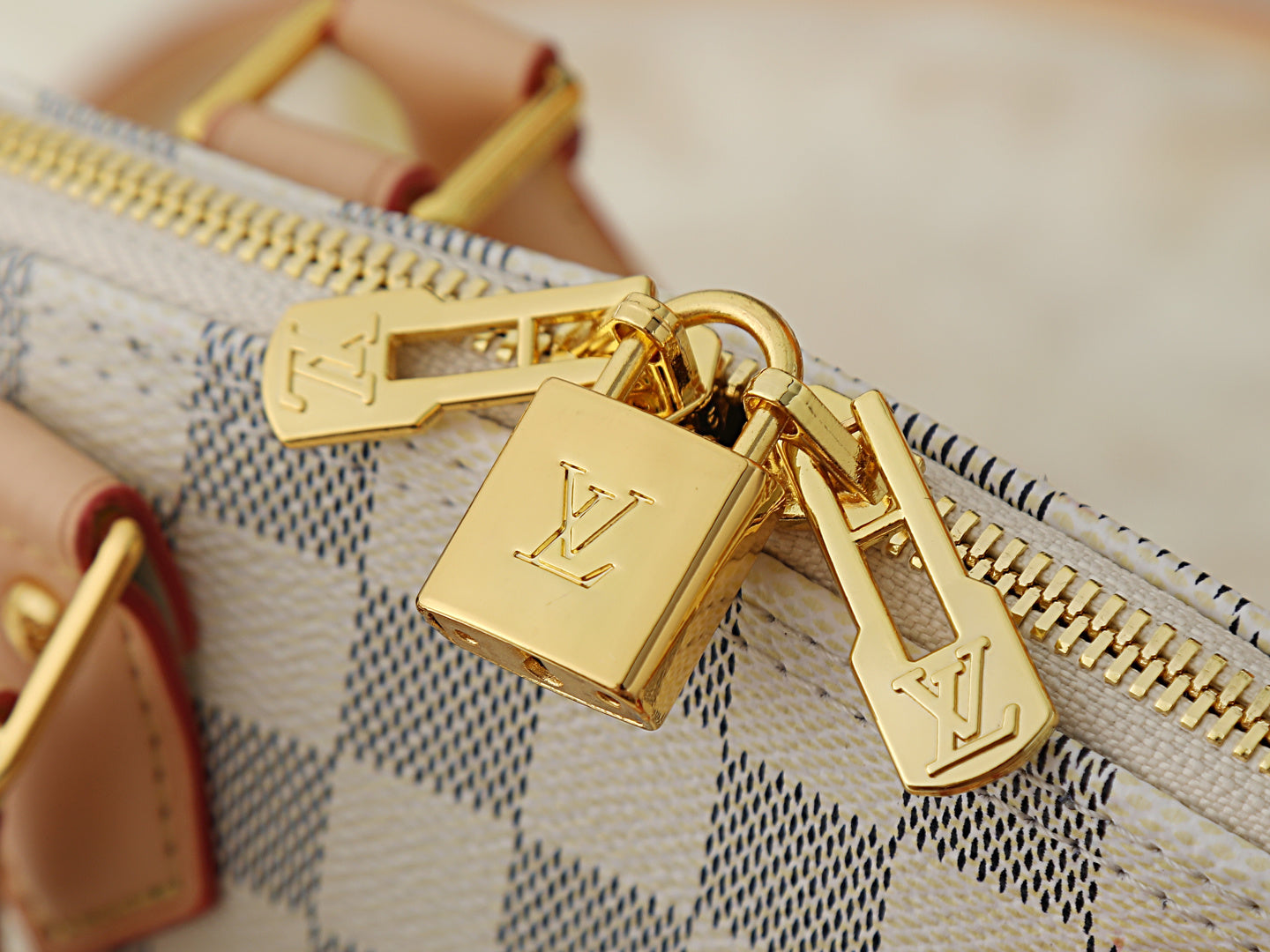 Alma BB Damier Azur White Handbag