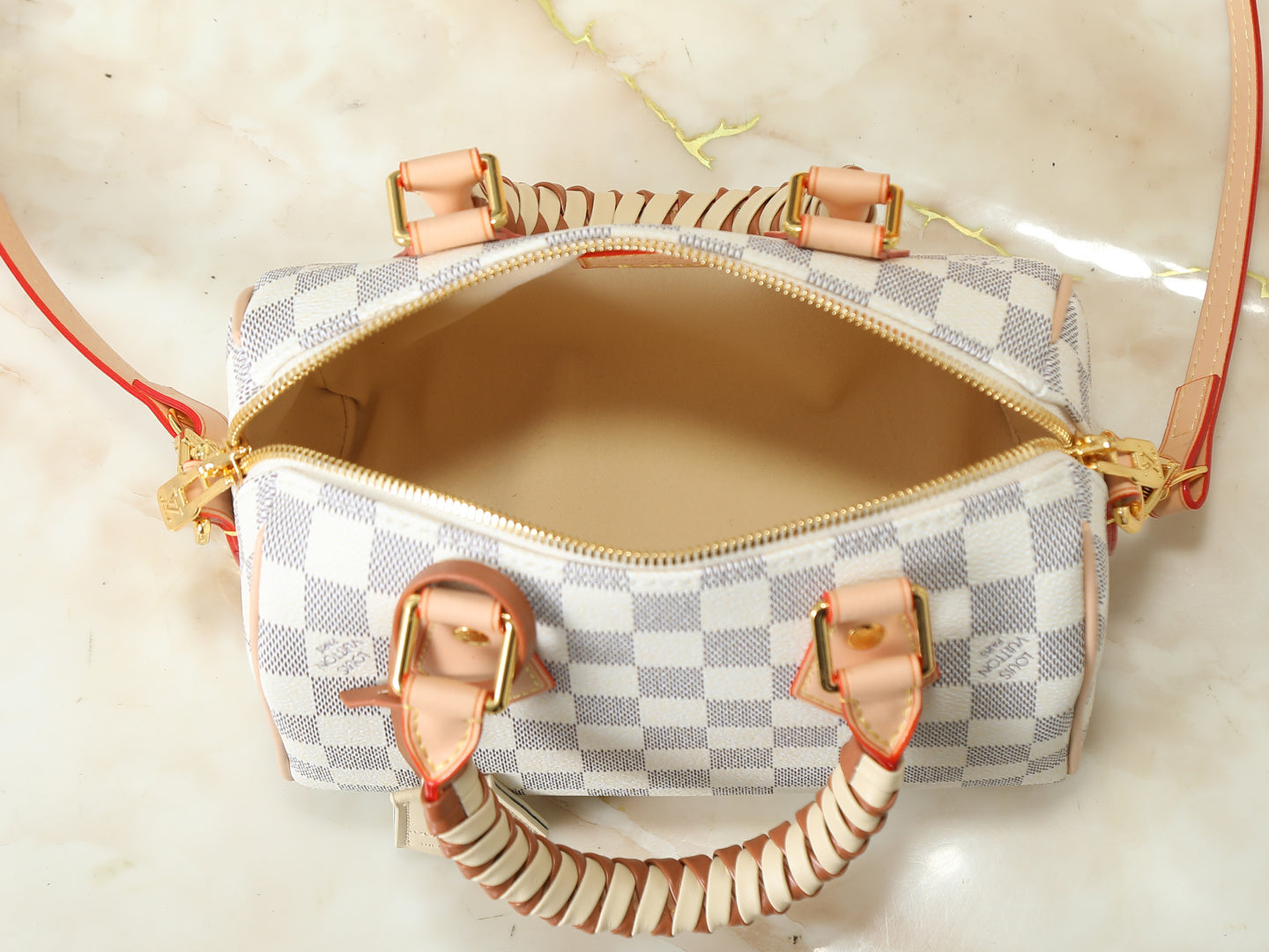 Braided Handle Boston Bag