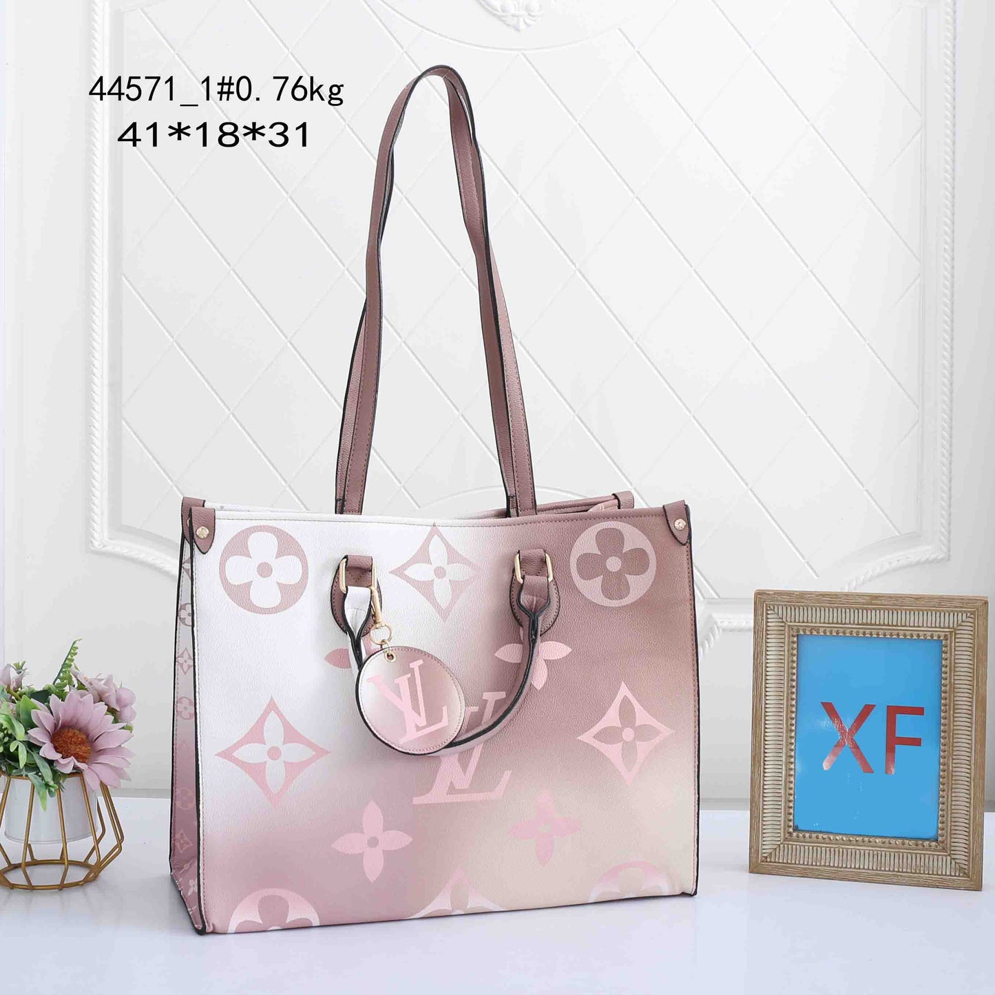 Oversized Monogram Tote Bag