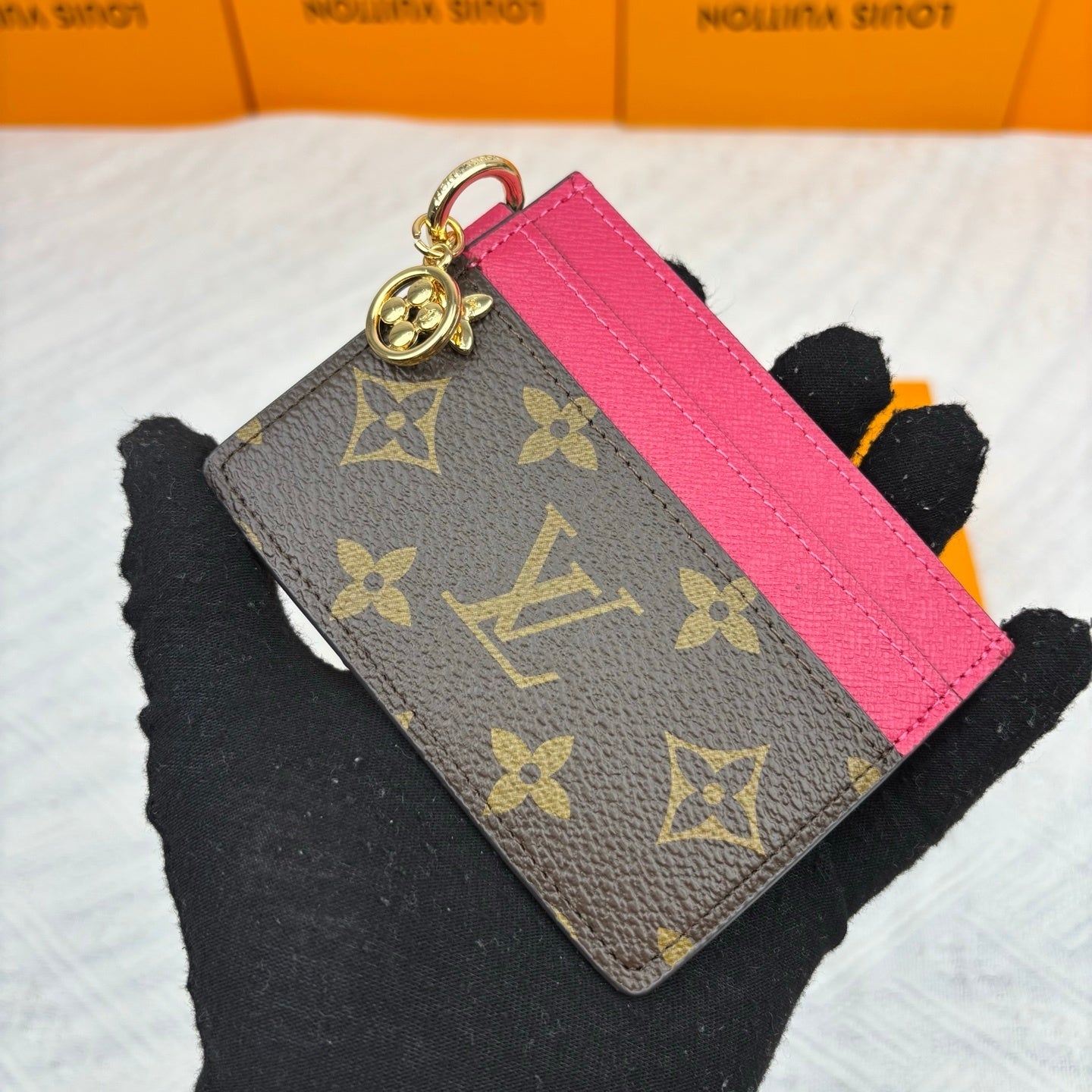 Charms Card Holder Monogram Canvas