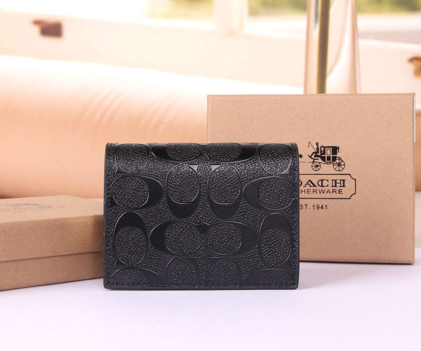 Small C Signature Flap Wallet