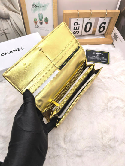 Glossy Long Compact Fold Wallet