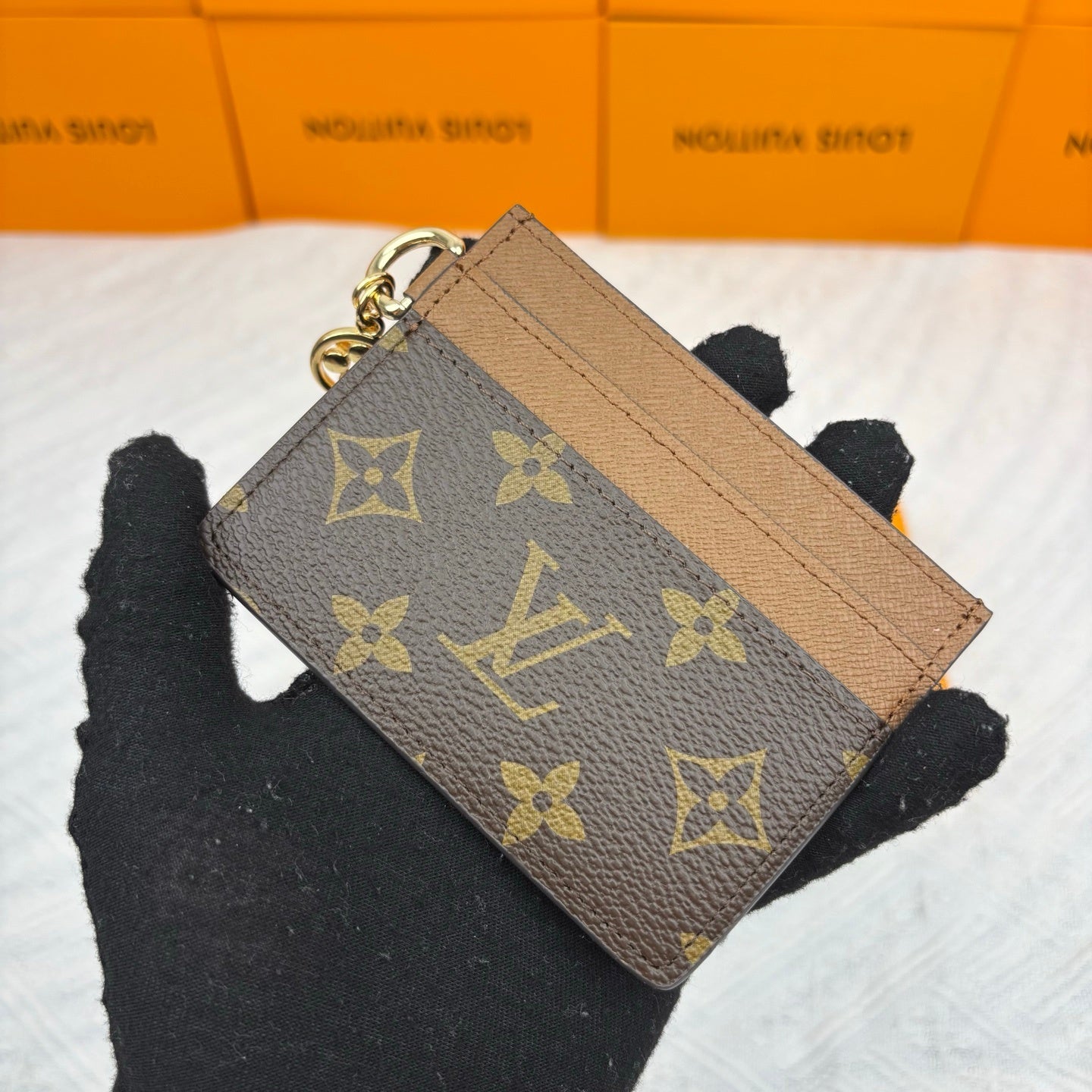 Charms Card Holder Monogram Canvas