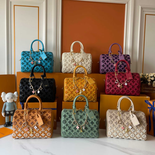 Embossed Monogram Boston Tote Bag