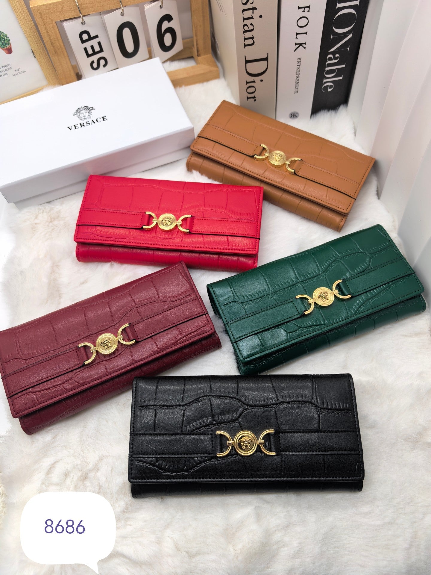 Croc-Embossed Long Wallet