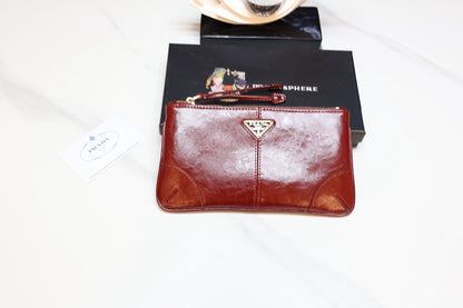 Leather Zipper P Pouch