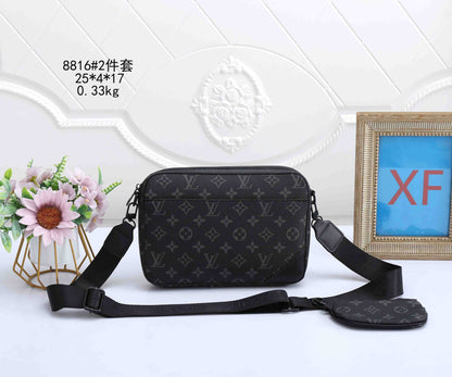 Monogram Crossbody Messenger Bag Set