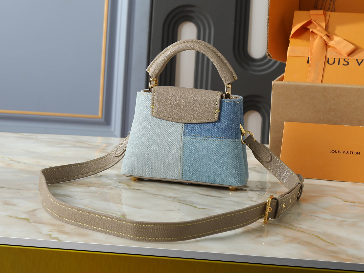 Denim Capucines Handbag