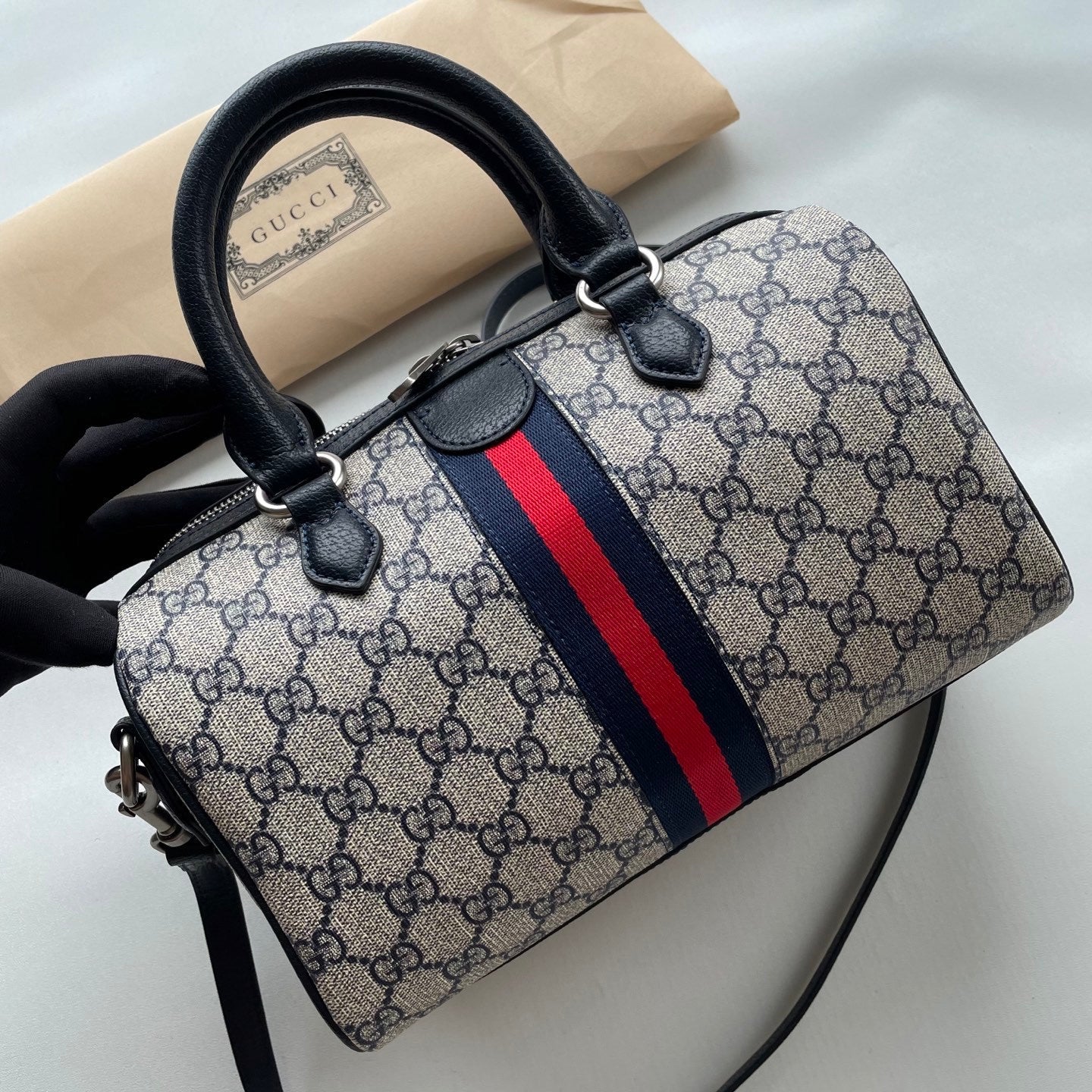 GG Supreme Boston Handbag