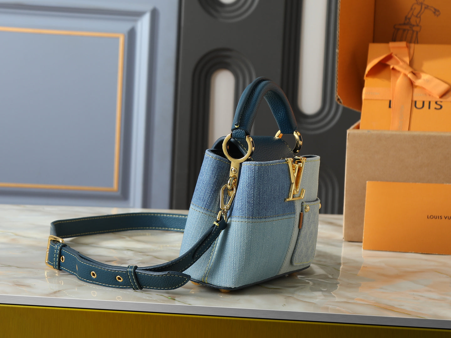 Denim Capucines Handbag