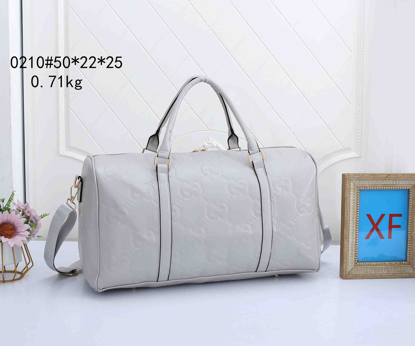 Embossed Weekender Duffle Bag