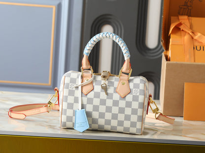 Braided Handle Boston Bag