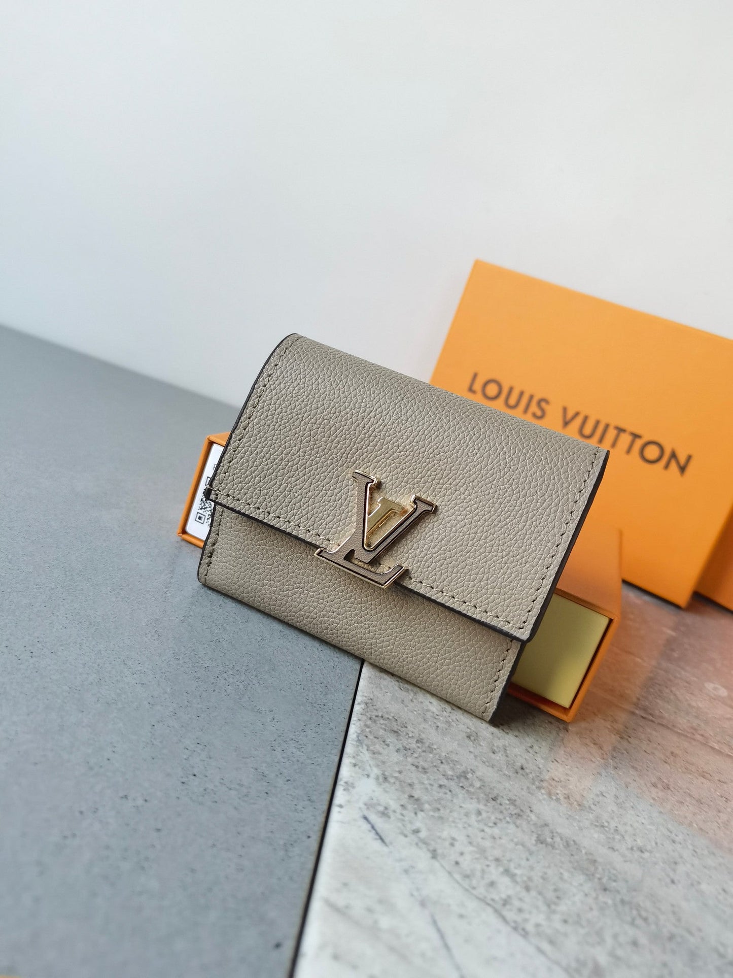 Compact Fold Wallet with Metal Logo Accent