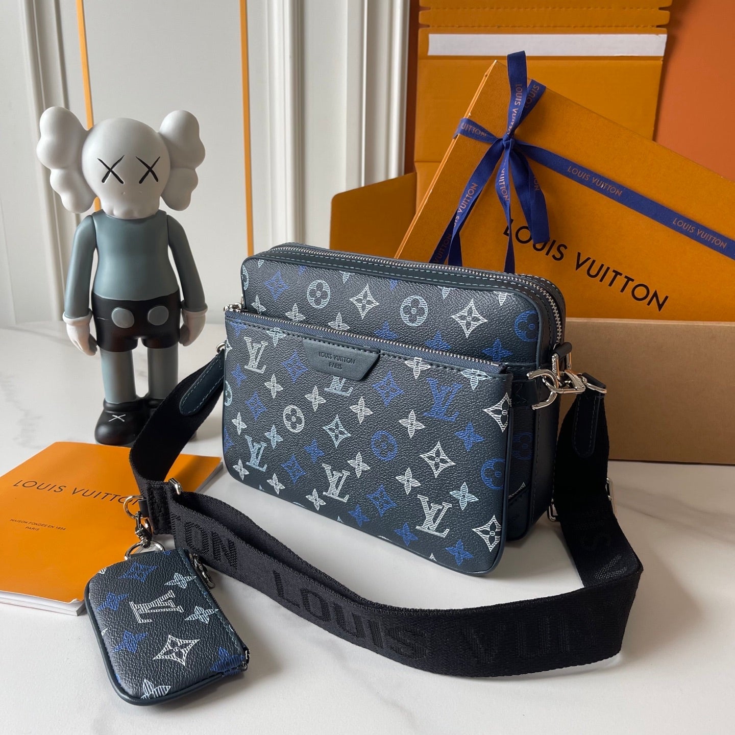Monogram Crossbody Messenger Bag Set