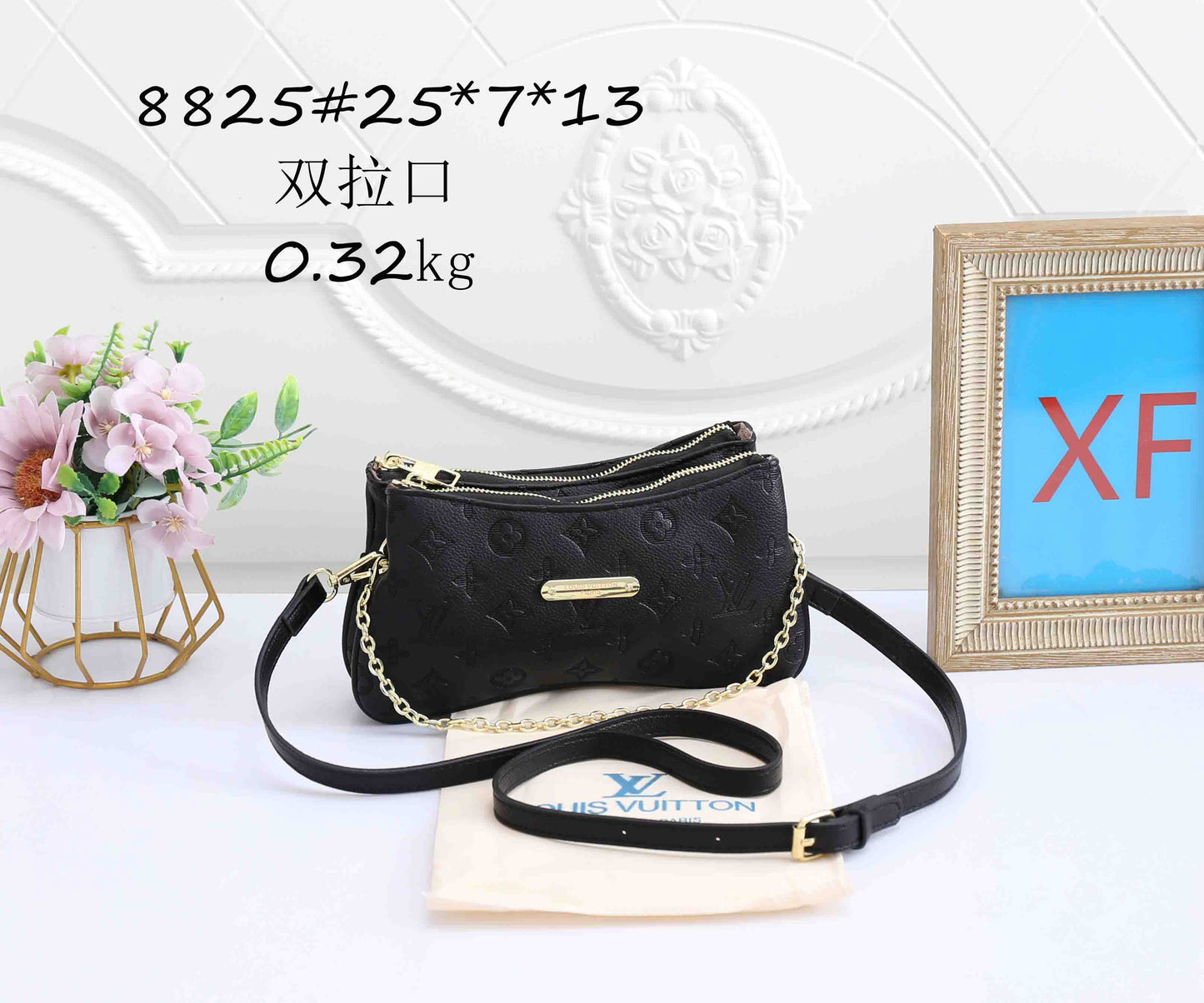 Chain Strap Crescent Crossbody Bag
