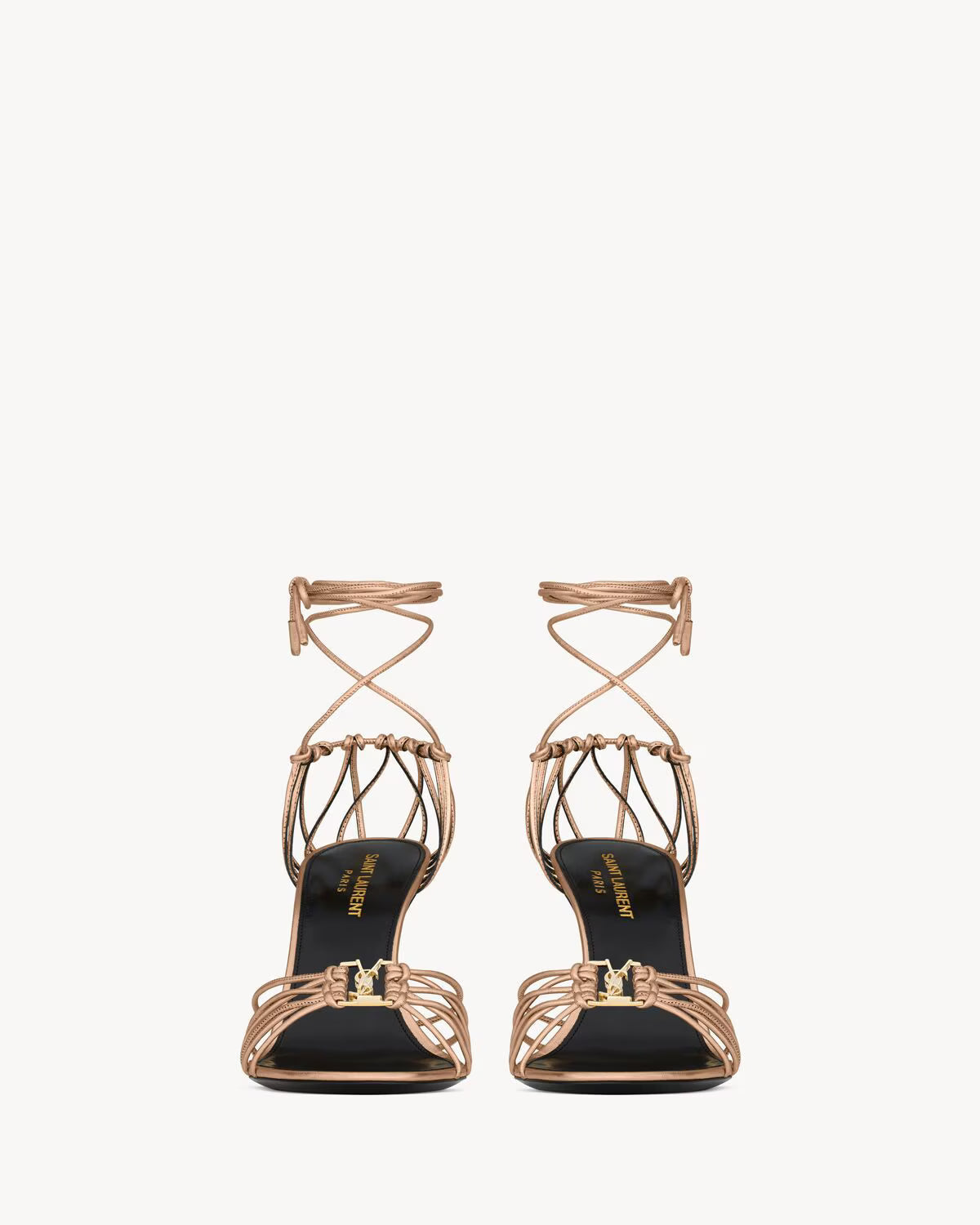 BABYLONE sandals in metallic leather