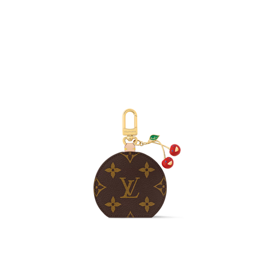 LV x TM Cerise LV Mini Mirror Bag Charm With Box