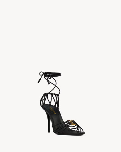 BABYLONE sandals in metallic leather