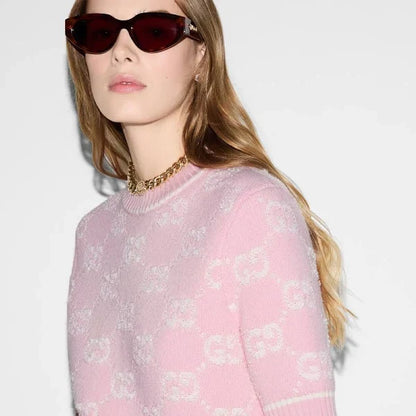 Gg Wool Bouclé Jacquard Top