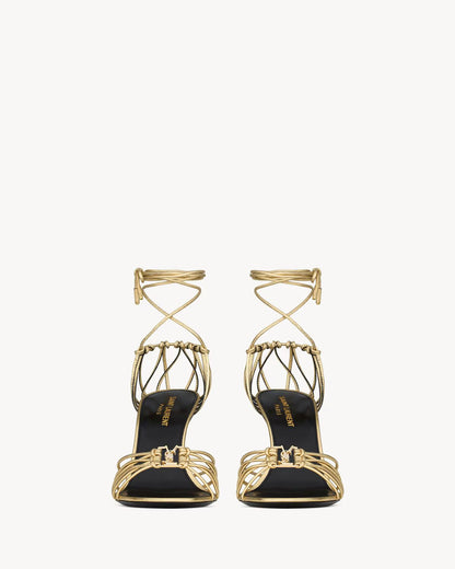 BABYLONE sandals in metallic leather
